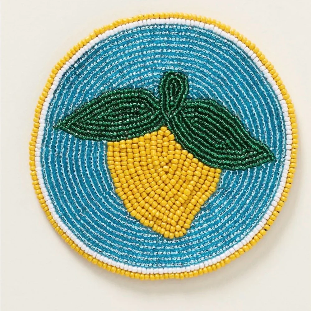 NEW Anthropologie Fiona Coasters: Garnish Edition, Lemon - Picture 1 of 5